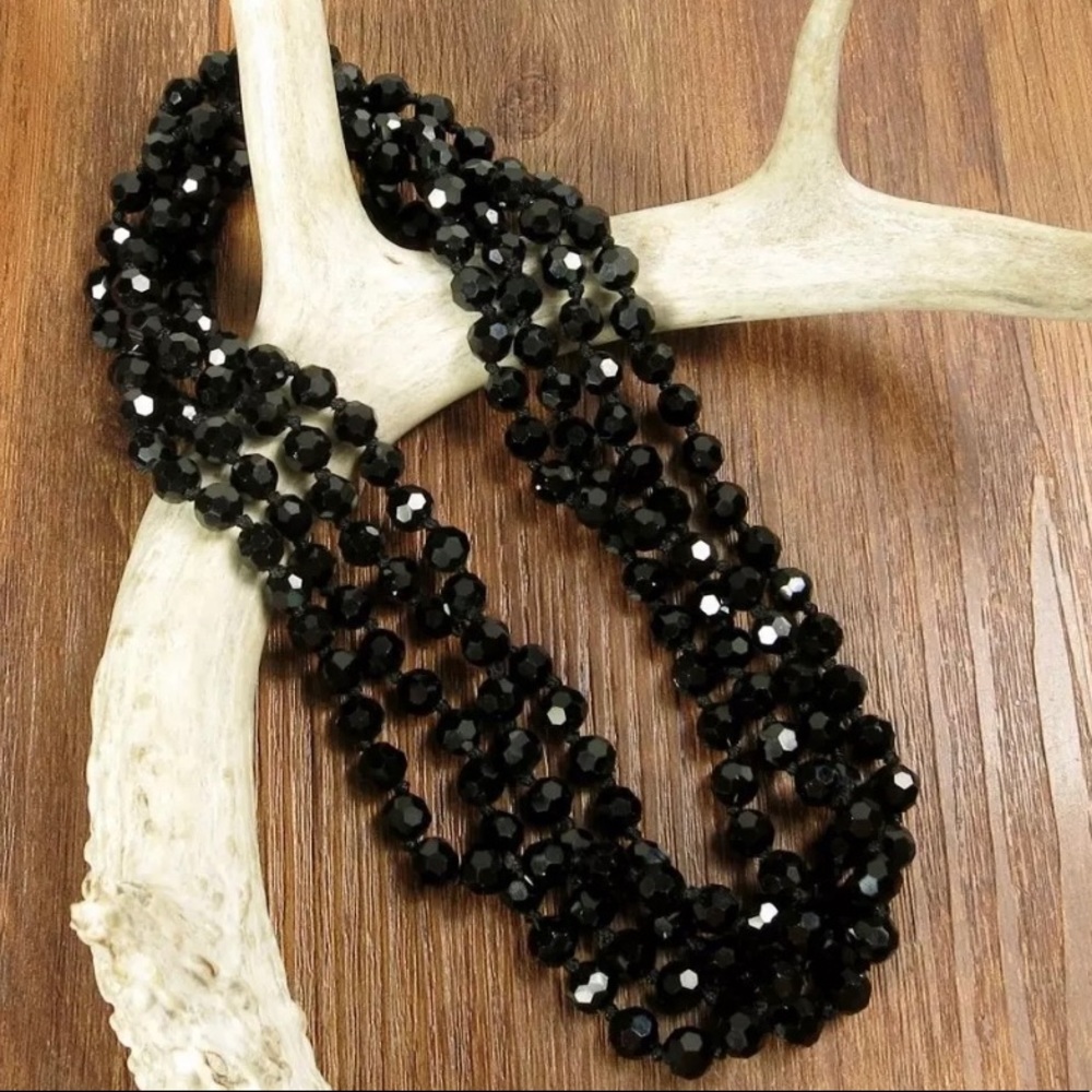 🌼🌼Premier Designs 72” Black Beaded Necklace🌼🌼